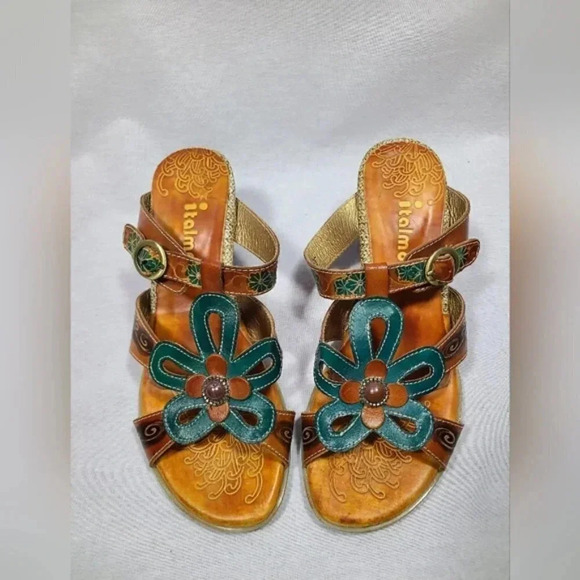 Italmoda designer leather heels - Size 37 European size = 6 womens US size - Picture 2 of 6